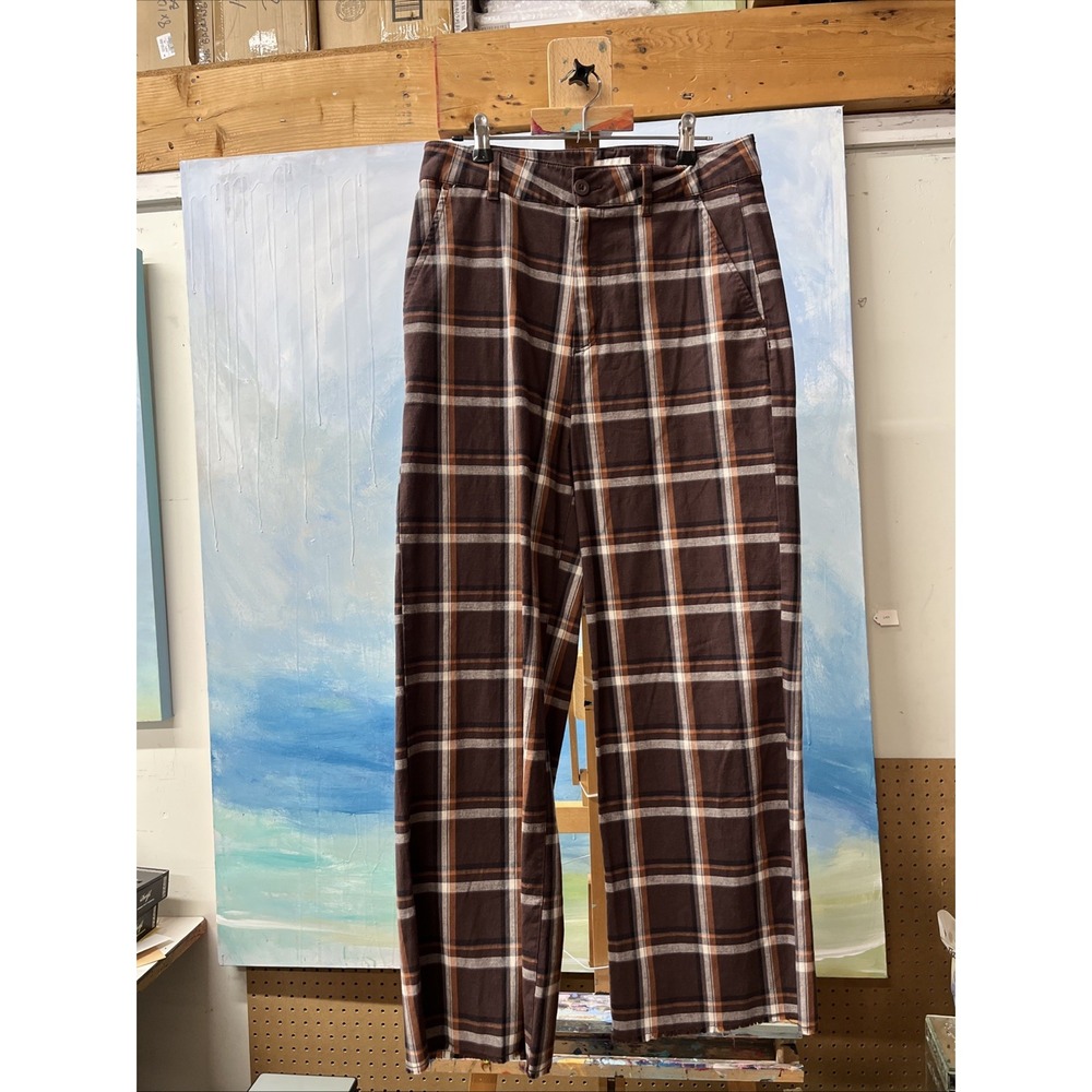 Women's Plaid Brixton Wide Leg Window Pane Pants Size 30